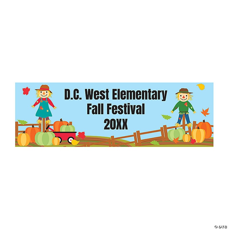 72 x 23 Personalized Pumpkin Patch Vinyl Banner  Medium