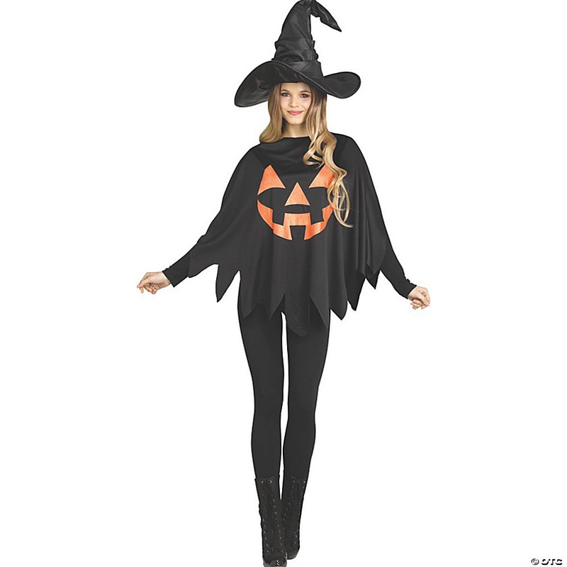 Adults Jack-O-Lantern Pumpking Poncho