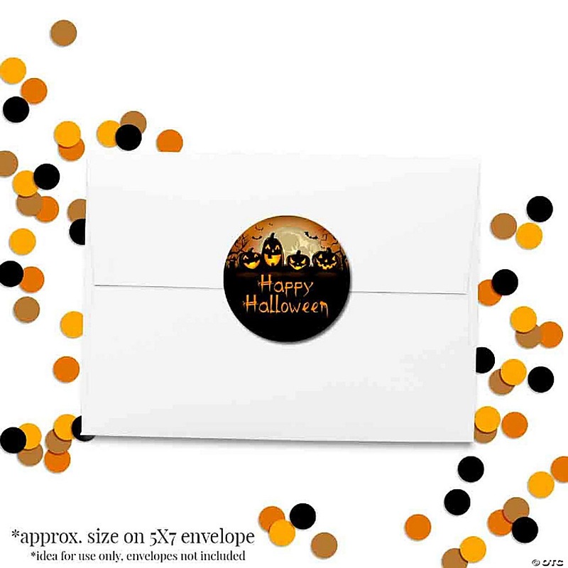 AmandaCreation Spooky Jack O' Lantern Envelope Seals 40pc