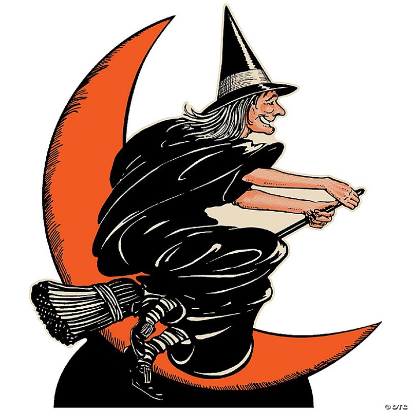 Beistle - Vintage Halloween Witch & Moon Stand-Up - 4 Pack