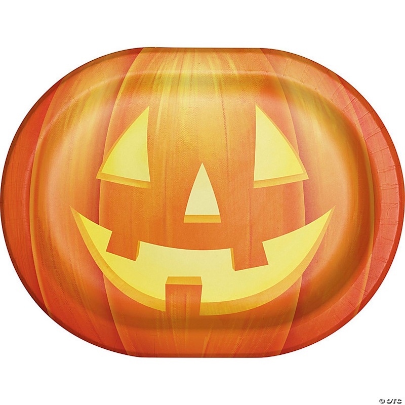 Creative Converting Haunted Pumpkins Oval Dinner Paper Plates, 24 ct