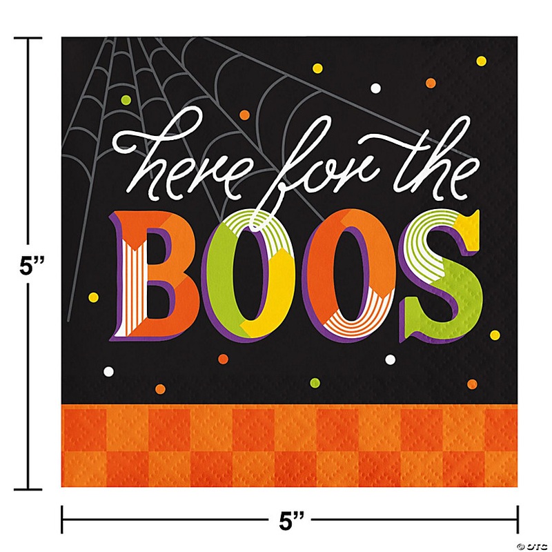 Creative Converting Retro Halloween Here for the Boos Paper Cocktail Napkins, 48 ct