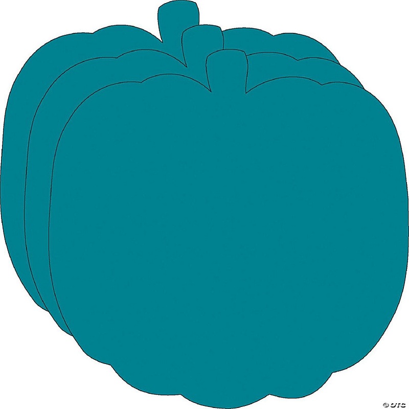 Creative Shapes Etc.  -  Large Single Color Construction Paper Craft Cut-out - Teal Pumpkin