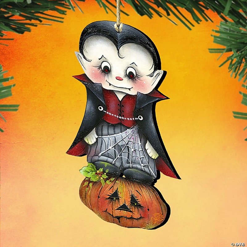 Dracula Wooden Ornament Halloween by J. Mills-Price - Thanksgiving Halloween Decor