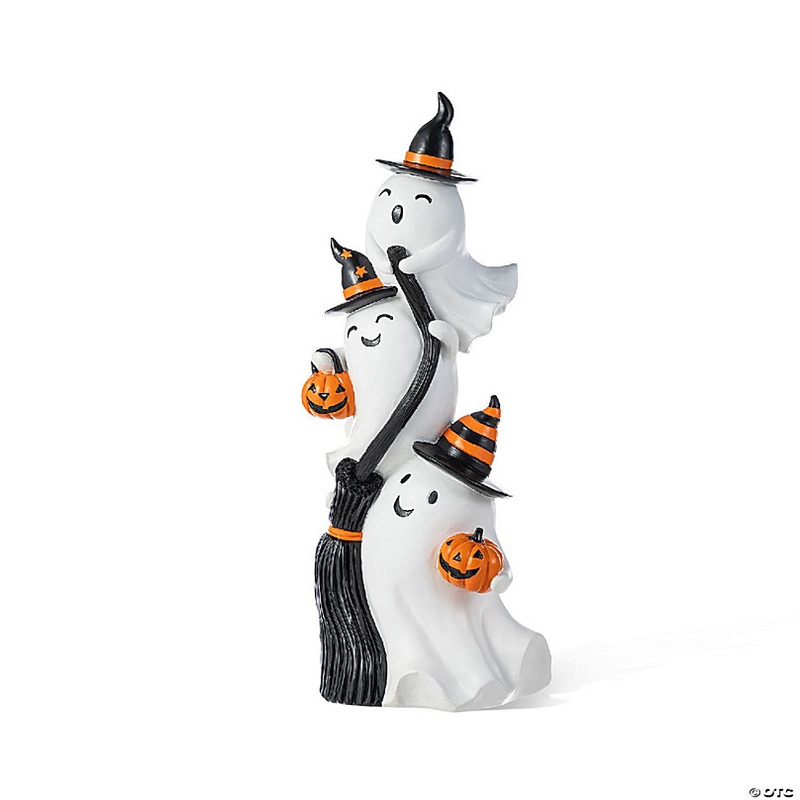 Glitzhome 21.75H Halloween Resin Stacked Ghost Porch Decor