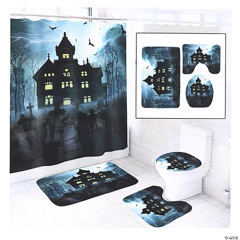 Halloween 4-Piece Bathroom Set  Haunted House