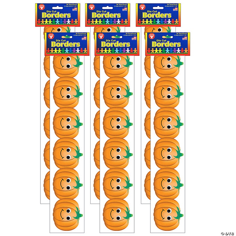 Hygloss Classroom Border - Happy Pumpkins, 36 Feet Per Pack, 6 Packs