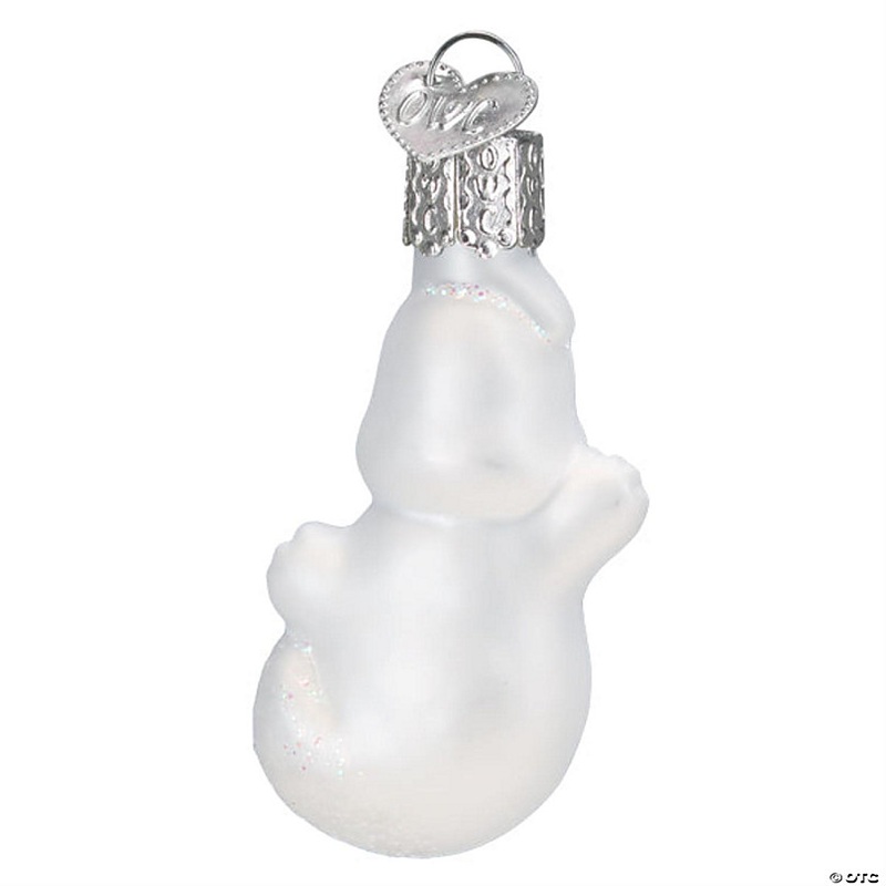 Old World Christmas Blown Glass Hanging Ornament for Halloween, Mini Ghost with OWC Gift Box