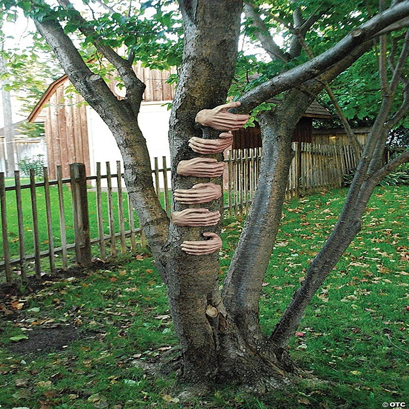 Tree Trunk Gripping Hands Decoration 6ct Set Eerie Lawn Halloween Decor Spooky Prop Seasons W81524