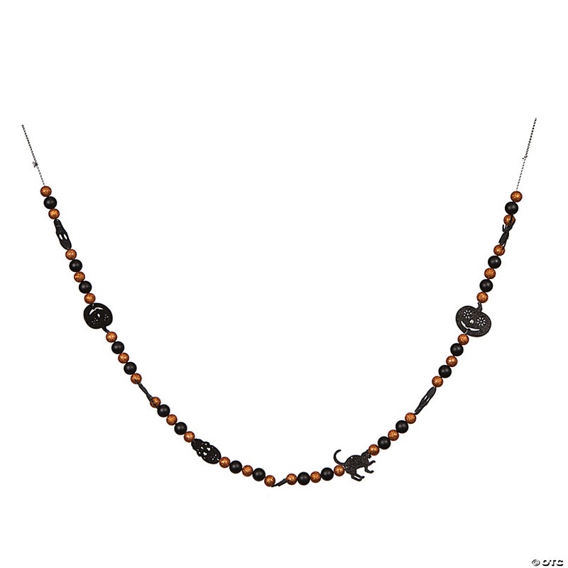Vickerman 6' Orange and Black Halloween Garland.