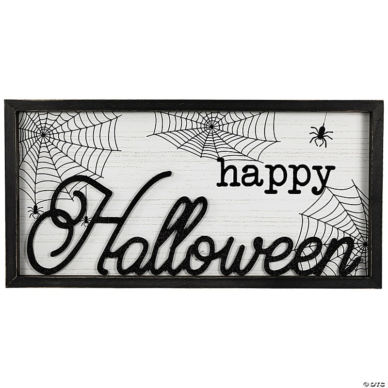 23.5 Happy Halloween Spider Web Wall Sign