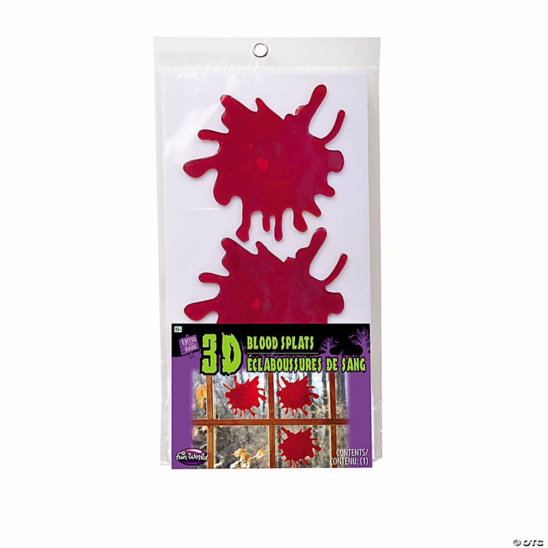 3D Blood Splats Red WIndow Clings Halloween Decoration
