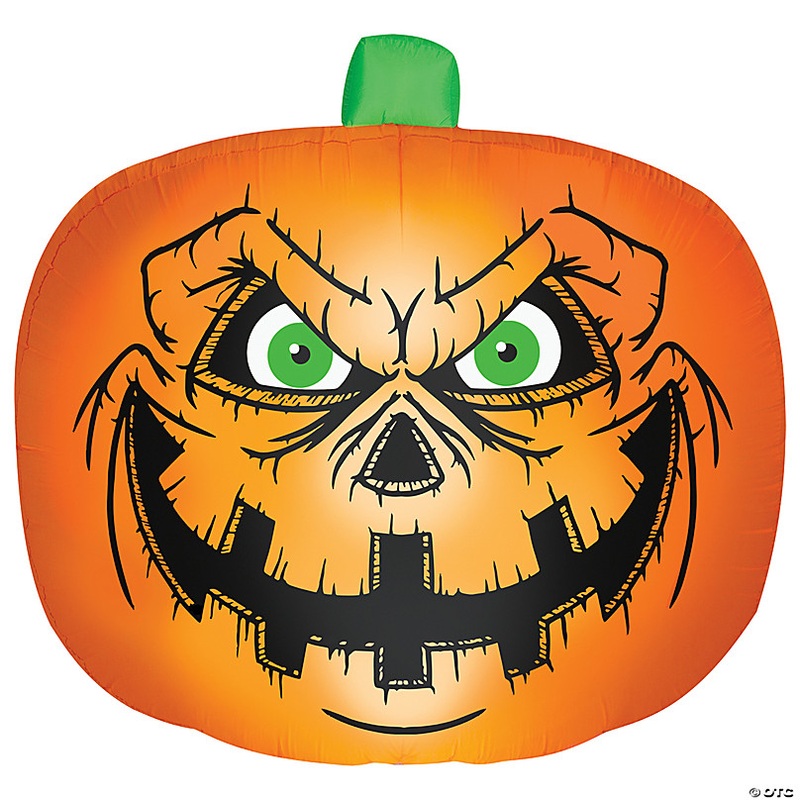 90 Airblown Inflatable Flat Jack O Lantern Halloween Yard Decoration
