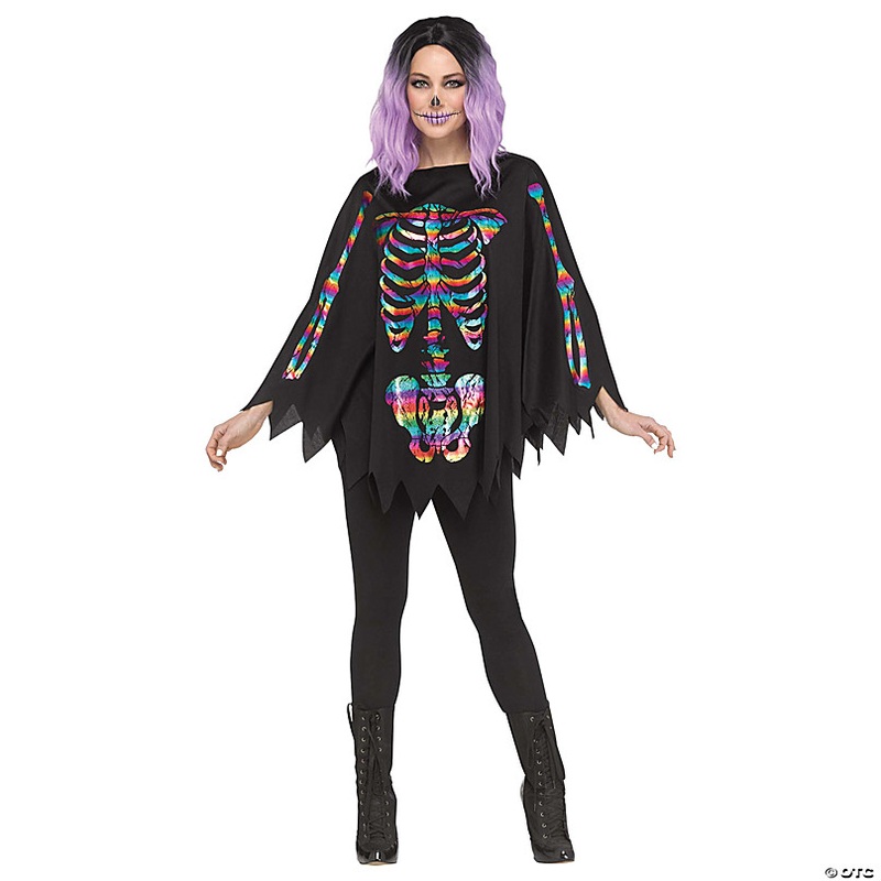 Adult Skeleton Poncho Costume Accessory