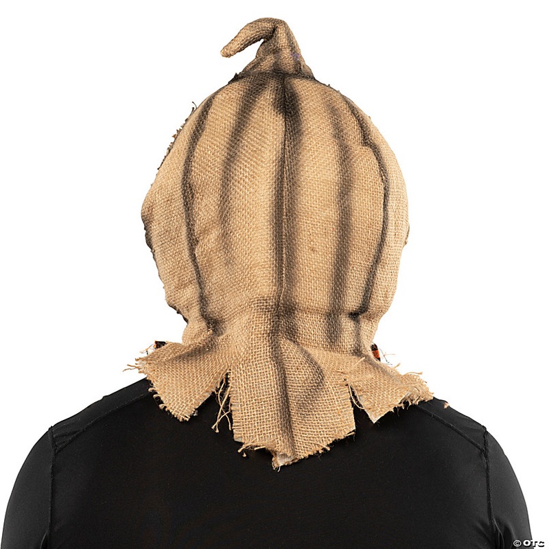 Adults Scarecrow Pumpkin Head Halloween Mask with Bowtie  One Size
