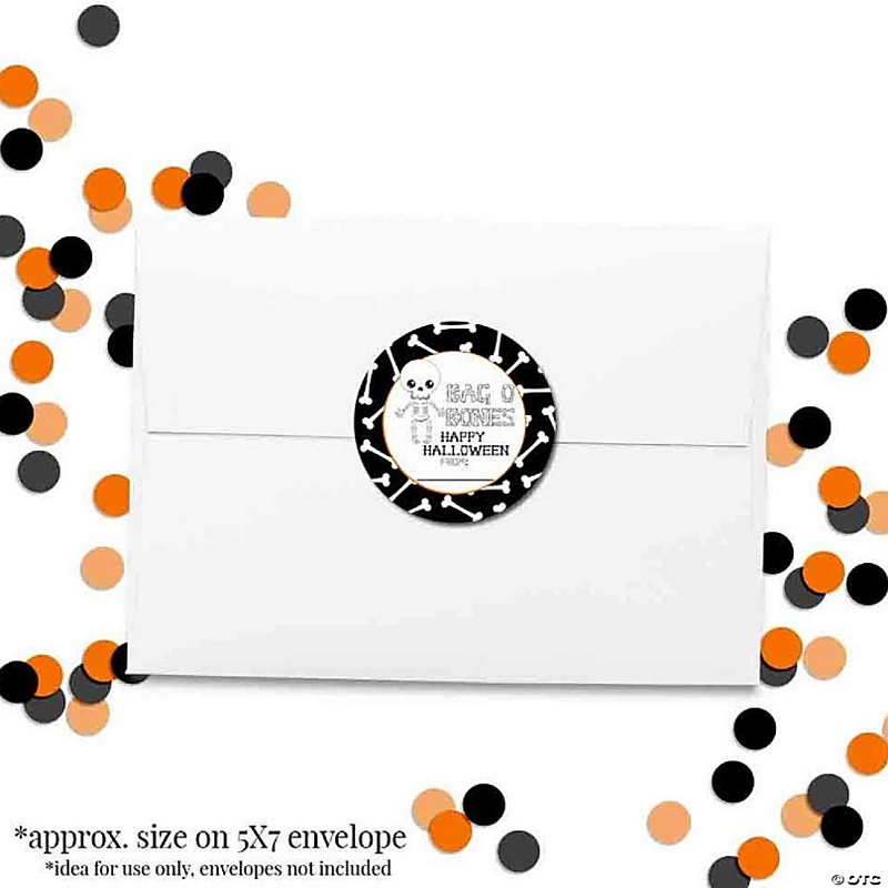 AmandaCreation Bag O' Bones Halloween Envelope Seals 40pcs.