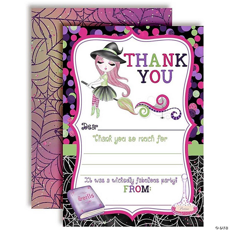 AmandaCreation Fancy Halloween Witch Thank You 20pc.