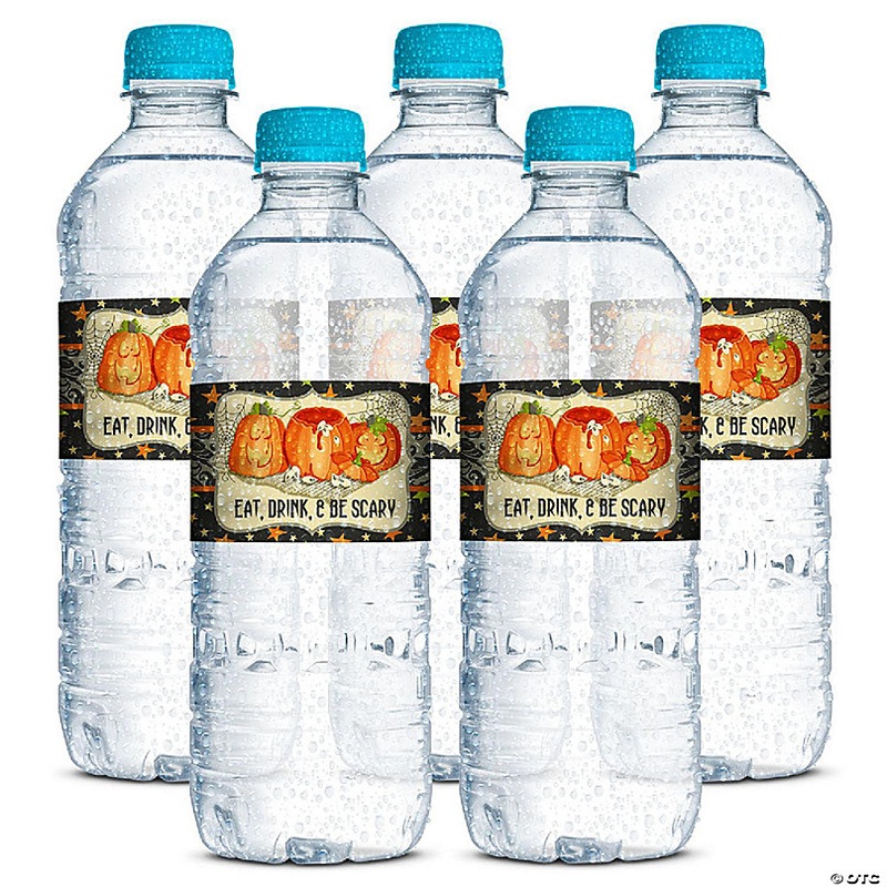 AmandaCreation Pumpkin Carving Water Bottle Wrappers 20pcs.