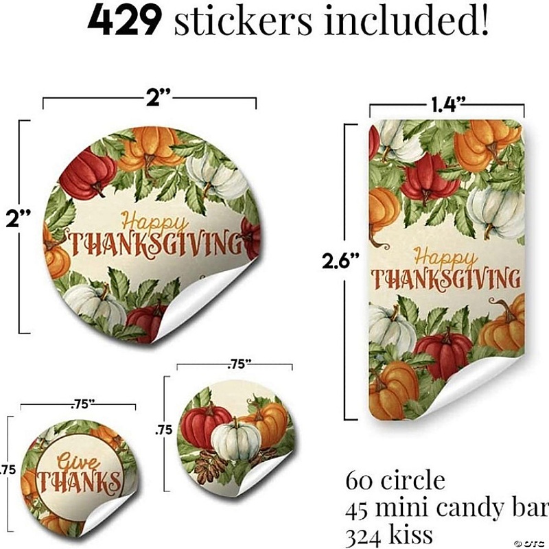 AmandaCreation Watercolor Pumpkin Sticker Bundle 429pc.