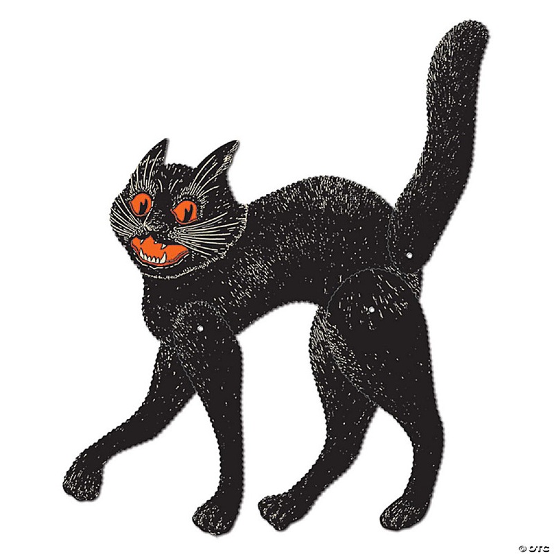 Beistle - Vintage Halloween Jointed Scratch Cat - 12 Pack