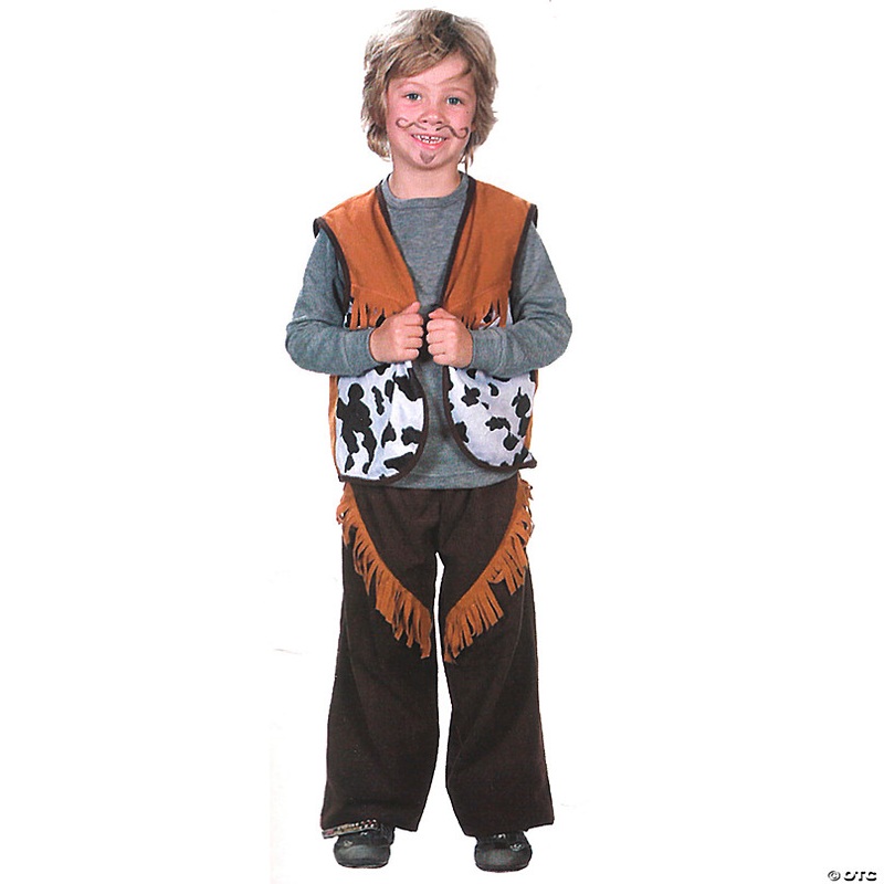 Brown and White Cowboy Boy Child Halloween Costume - Medium