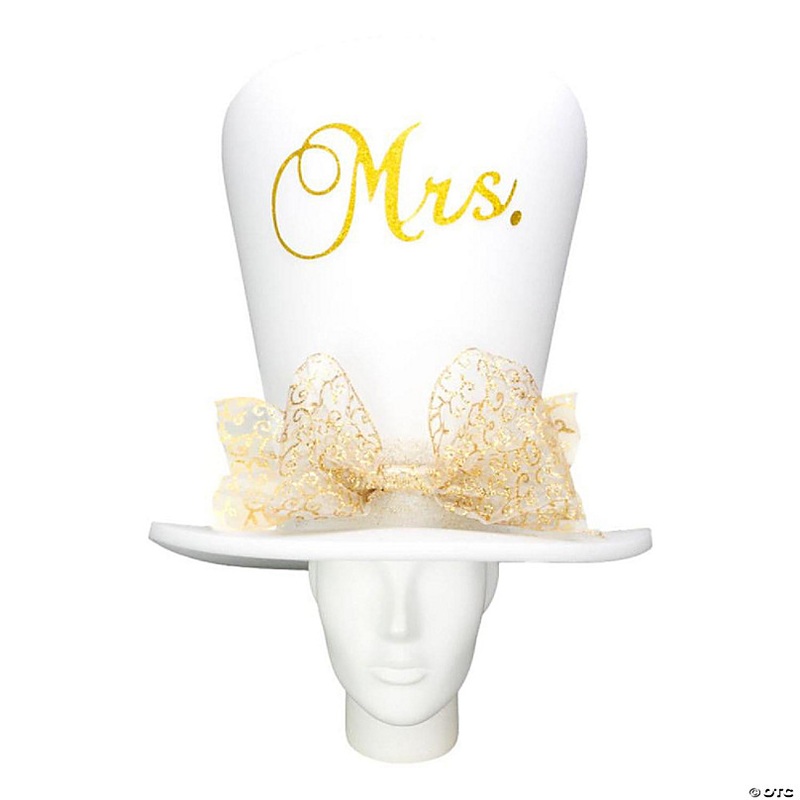 Foam Party Hats Mrs. Bride Hat - Photo Booth Prop - Party Favors -Halloween - Crazy Hat Day