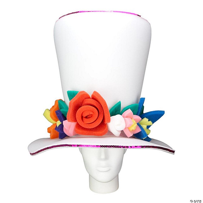 Foam Party Hats Varied Flowers Bride Hat - Photo Booth Prop - Party Favors -Halloween - Crazy Hat Day
