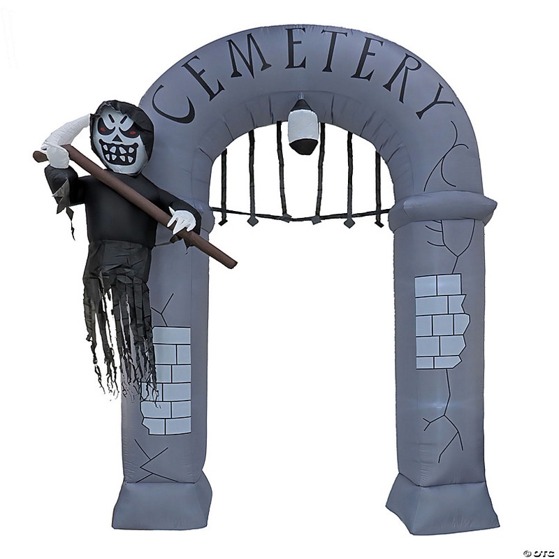 National Tree Company 12ft Inflatable Halloween  Ghost Arch, 7 White LED Lights- UL