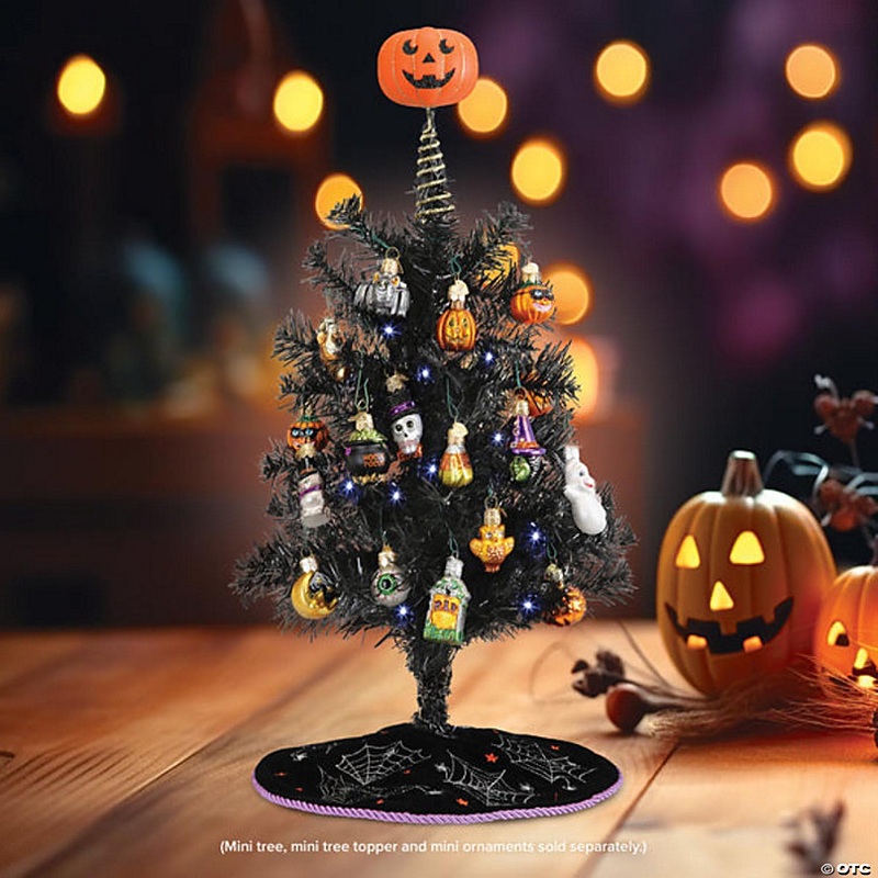 Old World Christmas Mini Halloween Spider Tree Skirt, 12 Inches Diameter