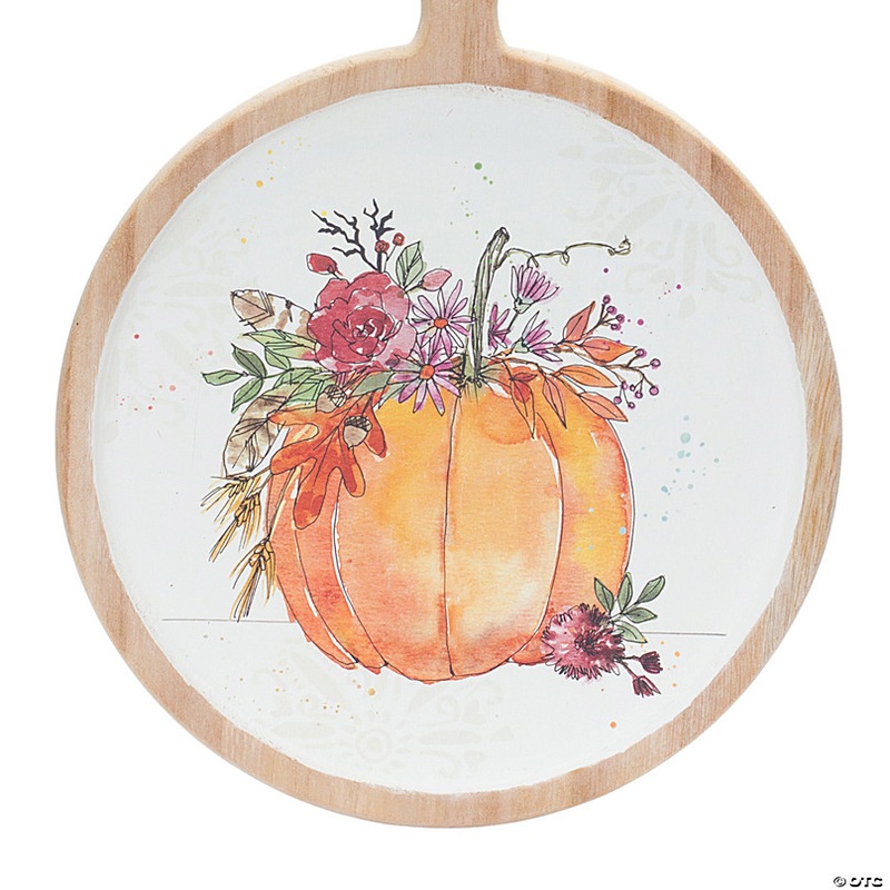 Pumpkin Design Cutting Board (Set Of 2) 9.25D X 12.25H Wood