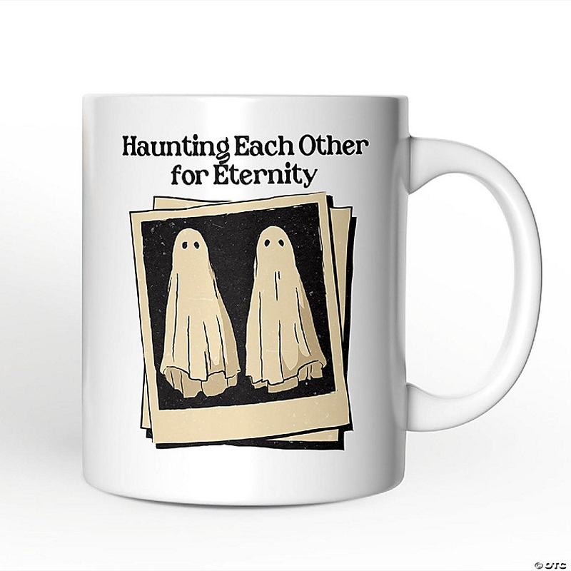 Retro Ghost Picture Haunting Eachother for Eternity Mug, Vintage Halloween Gift for Couples, OrnamentallyYou