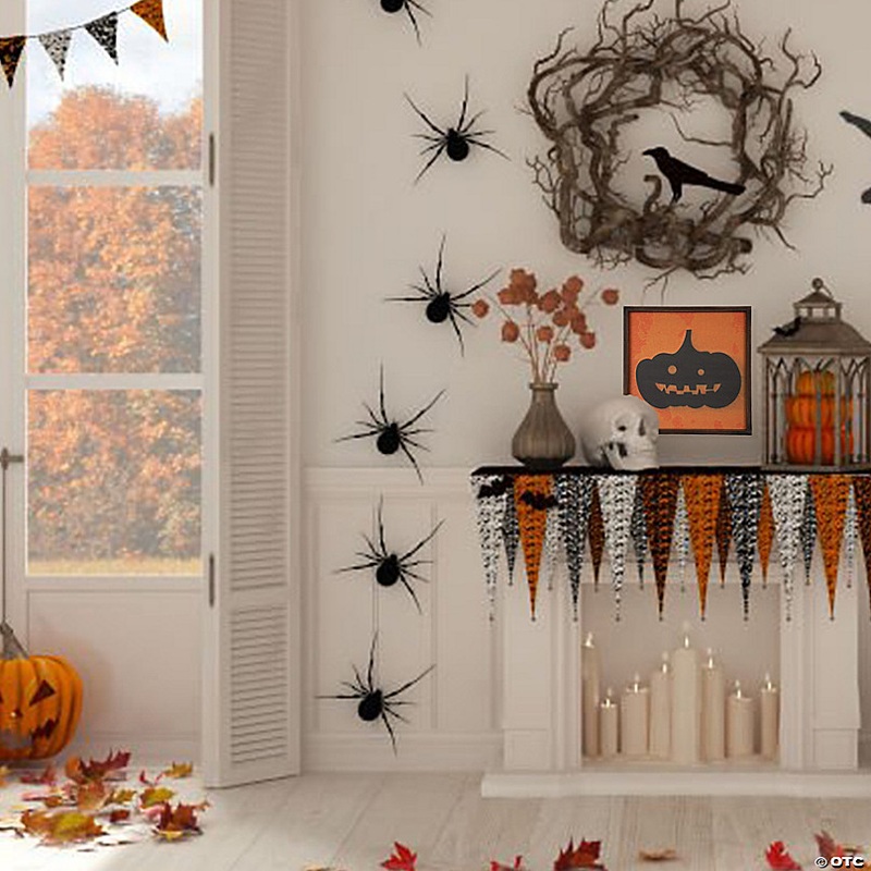 15.75 Black Jack O Lantern Silhouette Halloween Wall Hanging