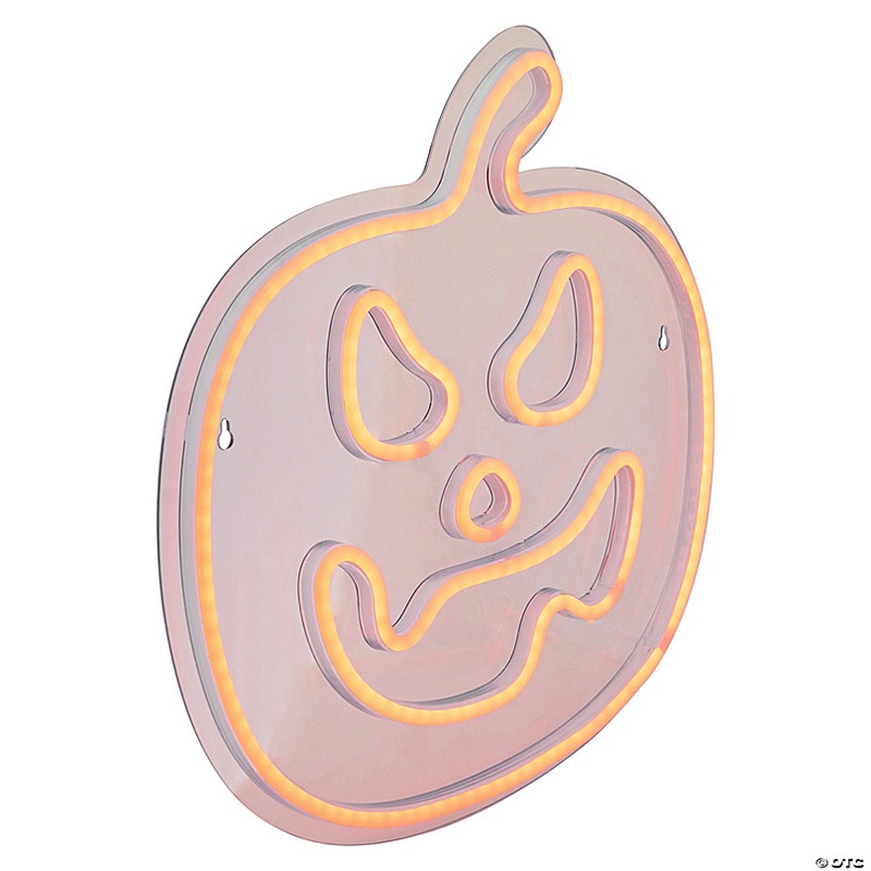 15 Orange LED Lighted Neon Style Jack-O-Lantern Halloween Window Silhouette