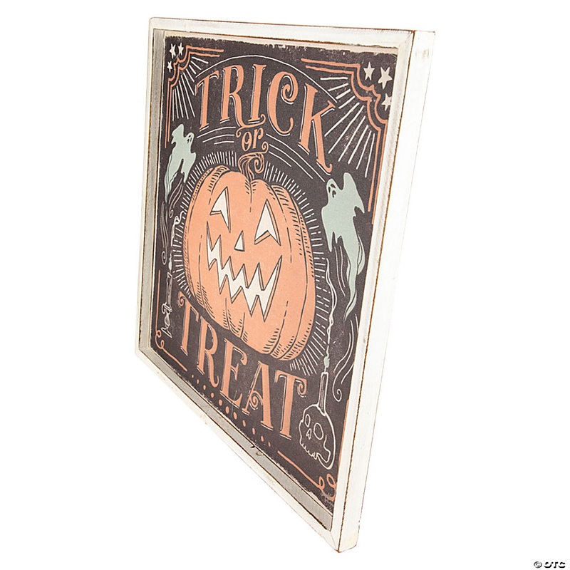 18.75 Trick or Treat Jack O Lantern Halloween Wall Sign