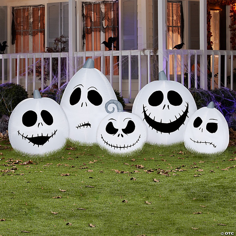 40 Blow-Up Inflatable Nightmare Before Christmas Jack Skellington Pumpkins with Built-In LED Lights Outdoor Yard Decoration