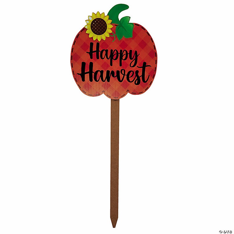 43 Happy Harvest Pumpkin-Shaped Wood Yard Sign