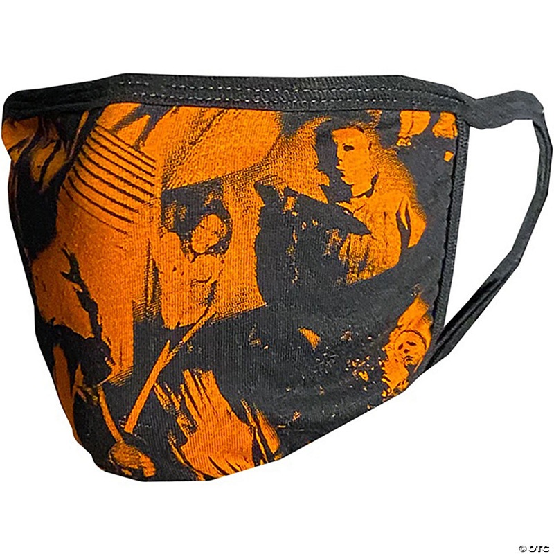 Adults Halloween (1978) Collage Black & Orange Reusable PPE Face Mask