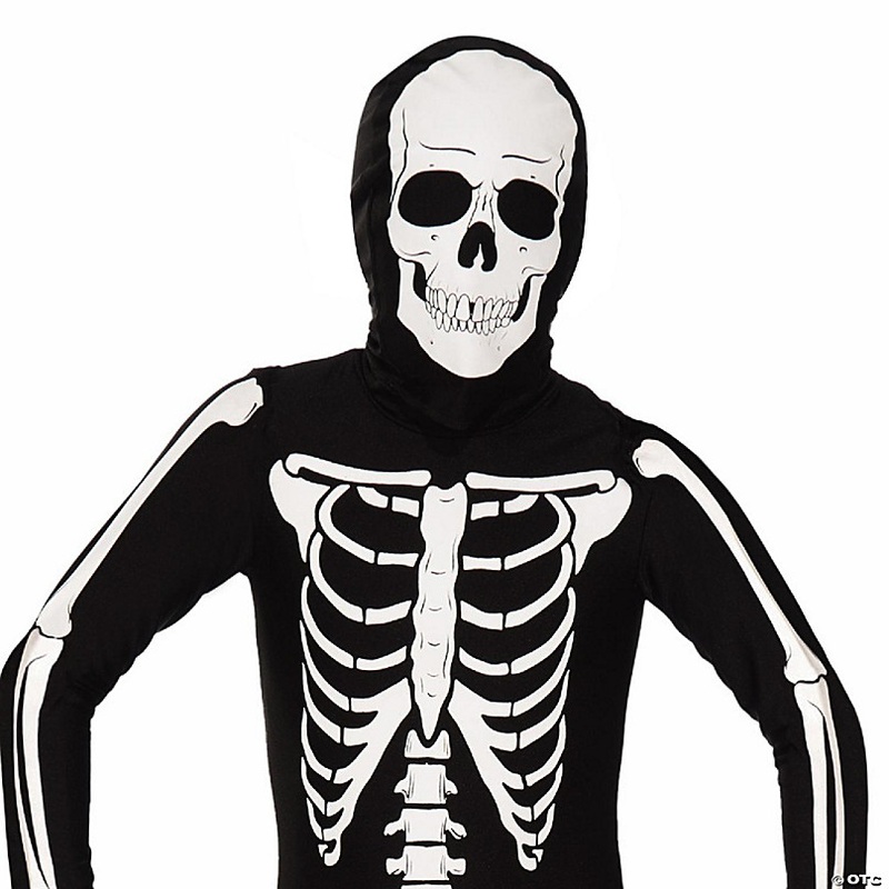 AltSkin Full Body Stretch Fabric Zentai Suit Costume - Glow in the Dark Skeleton (Medium)