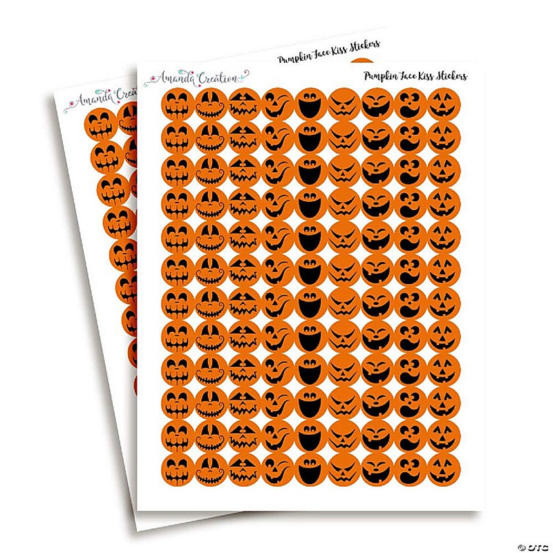 AmandaCreation Halloween Jack-O-Lantern Kiss Stickers 324pc.