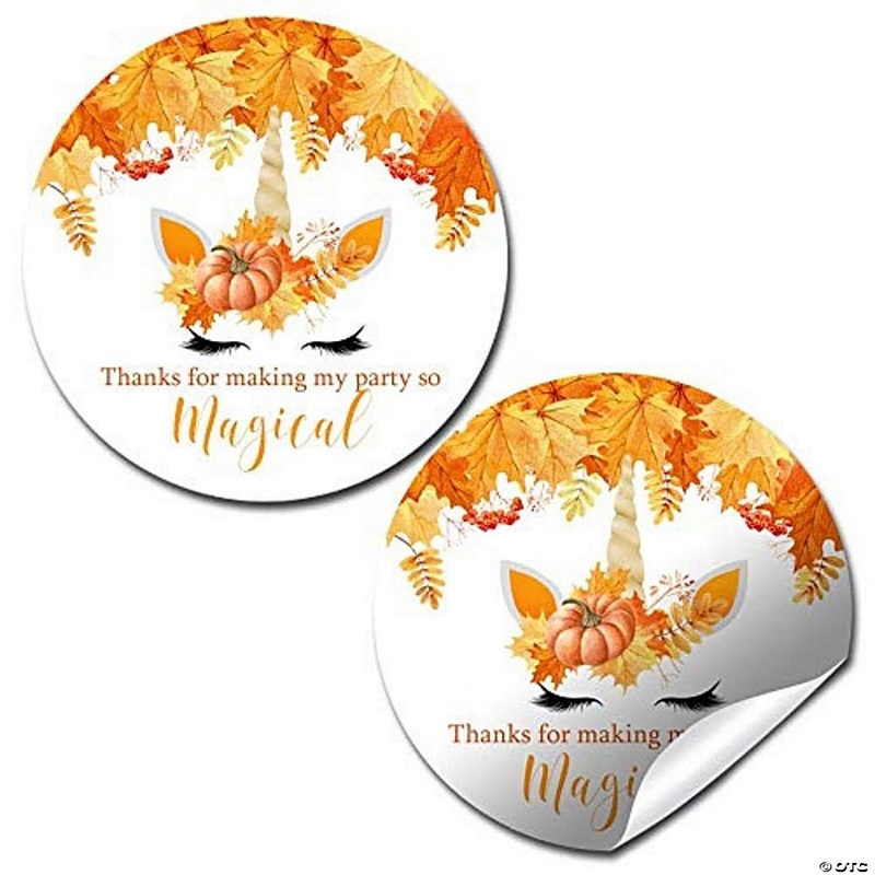 AmandaCreation Pumpkin Unicorn Envelope Seals 40pc.