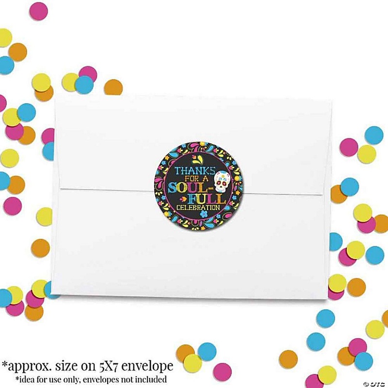 AmandaCreation Sugar Skull Halloween Envelope Seals 40pc