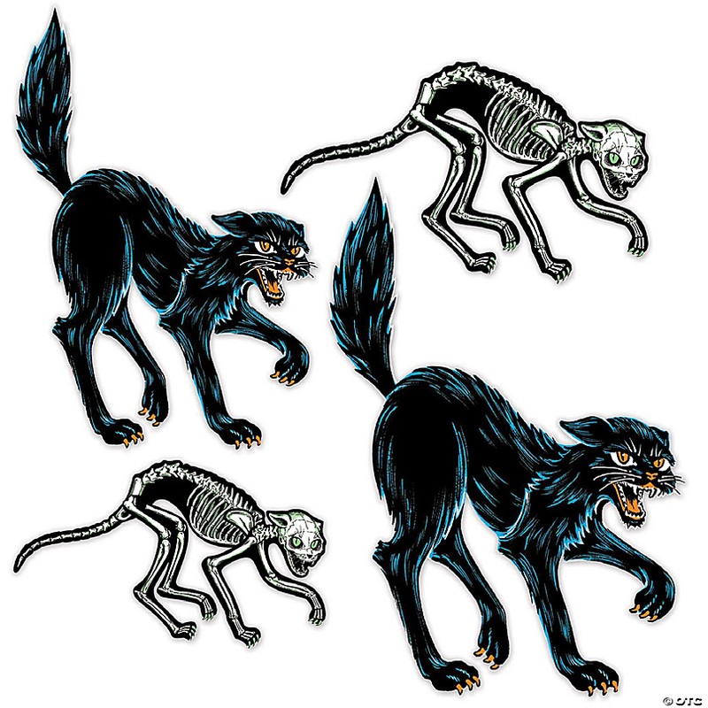 Beistle - Vintage Halloween Jointed Cats - 12 Pack