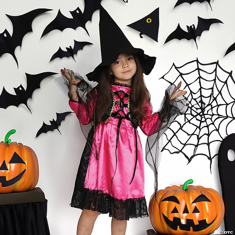 Black and Pink Witch Girl Child Halloween Costume - Medium