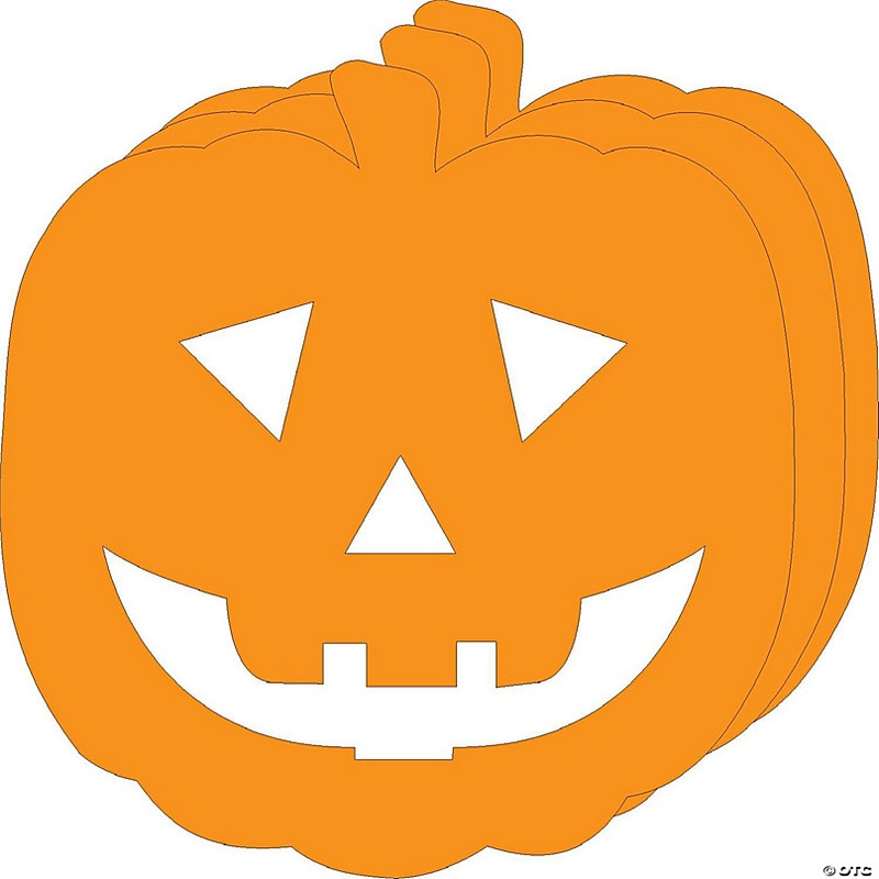 Creative Shapes Etc. - Small Single Color Creative Foam Craft Cut-outs - Jack O Lantern