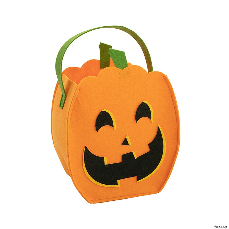 Felt Jack-O-Lantern Trick-or-Treat Bucket