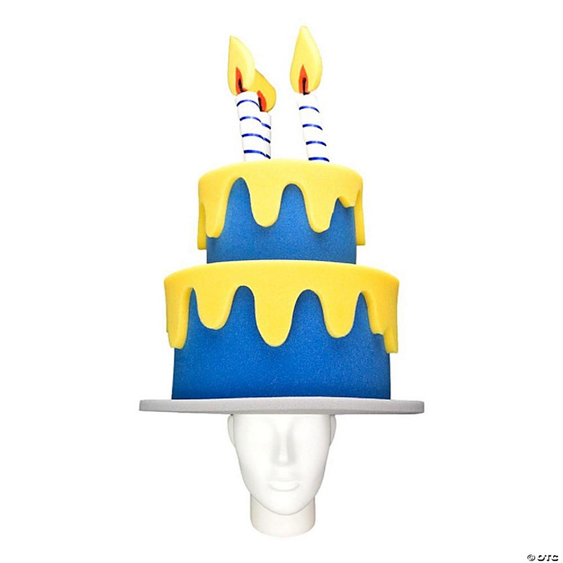 Foam Party Hats Big Birthday Cake Hat - Photo Booth Prop - Party Favors -Halloween - Crazy Hat Day