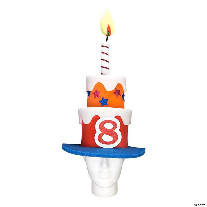 Foam Party Hats Kids Birthday Cake Hat (Boy) - Photo Booth Prop - Party Favors -Halloween - Crazy Hat Day