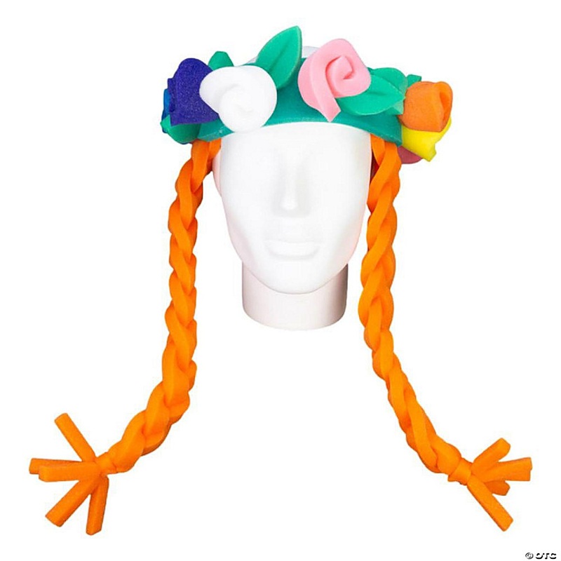 Foam Party Hats Roses & Braids Headband - Photo Booth Prop - Party Favors -Halloween - Crazy Hat Day