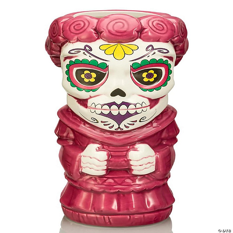 Geeki Tiki Day Of The Dead Sugar Skull Woman 16 Ounce Ceramic Mug