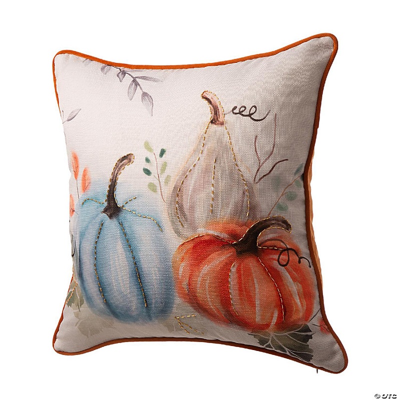 Glitzhome 20L*20W Faux Burlap Pumpkin Pillow Cover